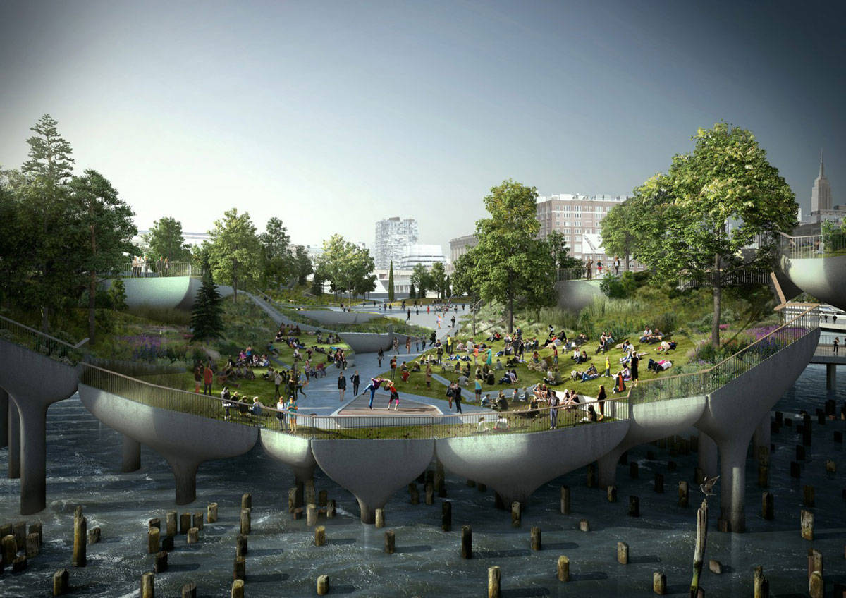 Pier 55, polmone verde sull’Hudson River