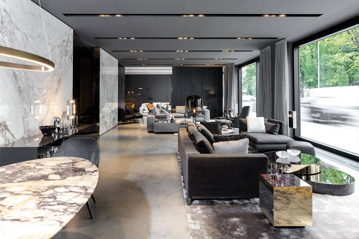Le nuove vetrine Minotti a Monaco