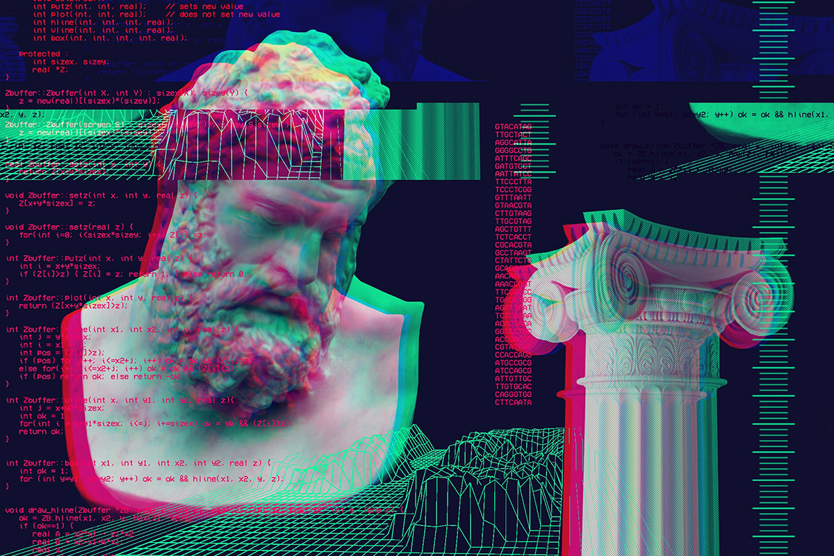 3d portrait of a Hercules with glitch effect - Render © OLaLa Merkel