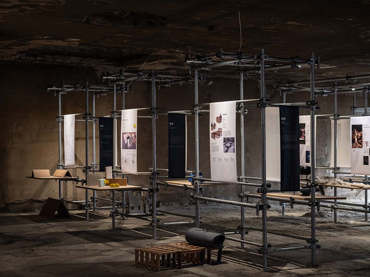 Student work installation at the Burj El Murr, Beirut, Lebanon